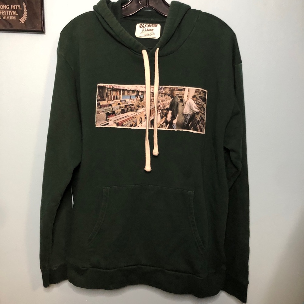 DJ Shadow Entroducing Panoramic Green Hoodie 90s Mo’Wax Hip Hop